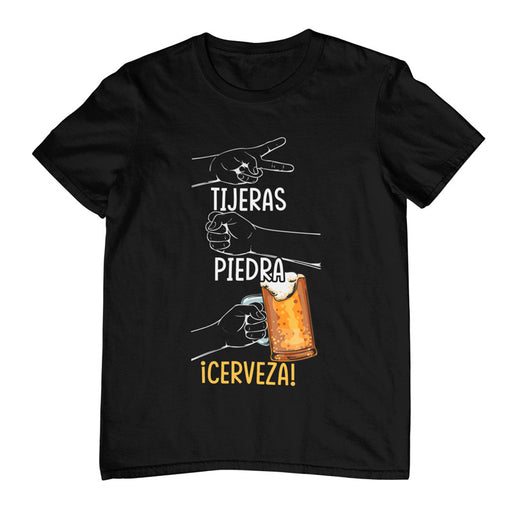 Camiseta Piedra, Papel o Cerveza