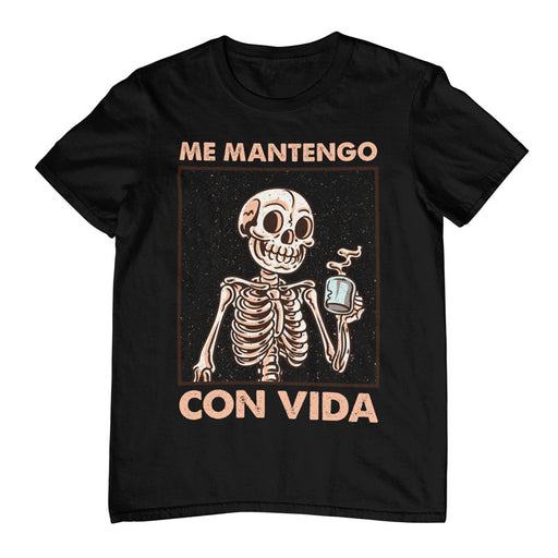 Camiseta Me Mantengo Vivo Taza De Café Esqueleto