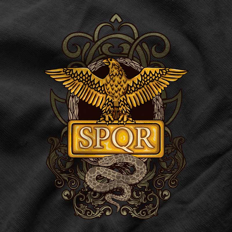 Shirtzshop Maglietta Uomo Roma 2.0 Con Scritta SPQR - Nero, Taglia XXL - 2