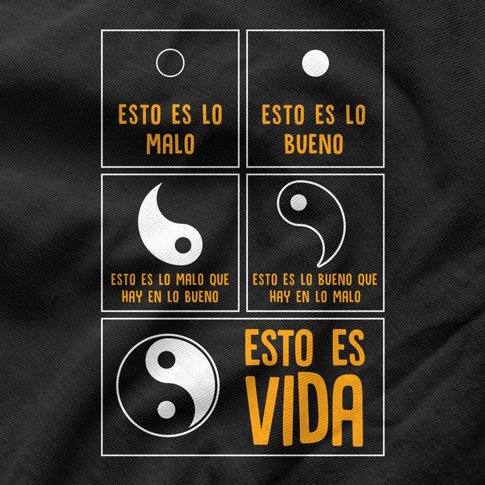Camiseta Yin Yang Esto Es Vida Filosofía Naranja