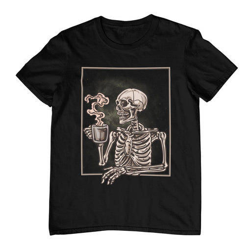 Camiseta Me Mantengo Vivo Taza De Café Esqueleto