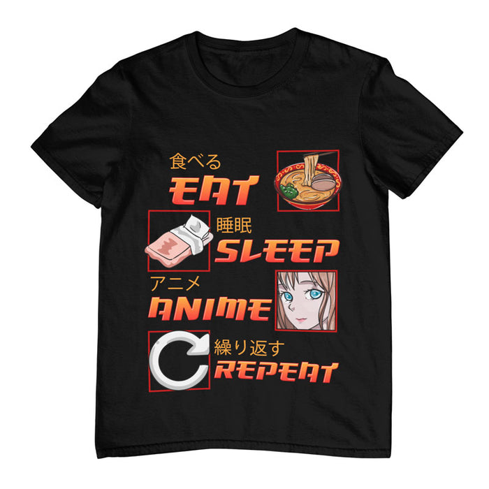 Camiseta Eat Sleep Anime Repeat