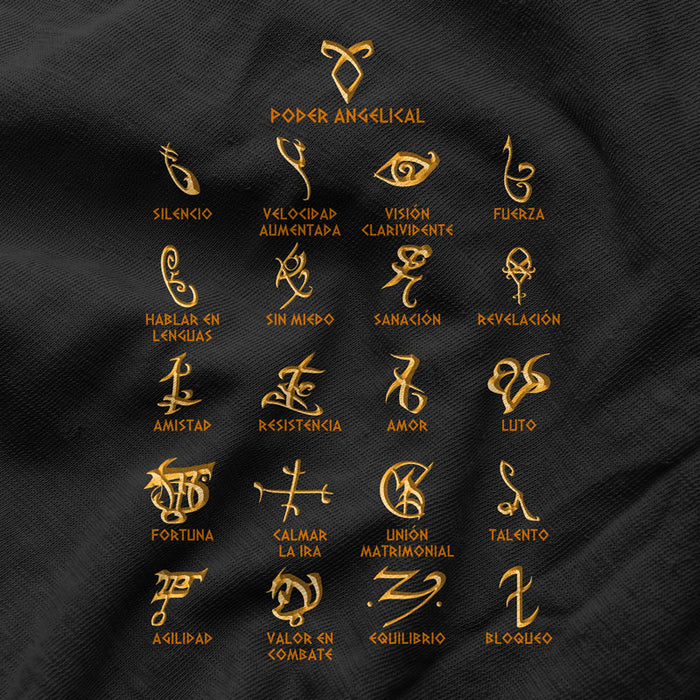 Camiseta Alfabeto Vikingo Runas Poder Angelical