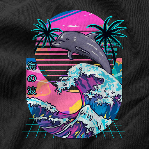 Camiseta Delfín Vaporwave Ola de Kanagawa