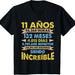 Camiseta Niños Cumpleaños 11 Años Siendo Increíble Cifras