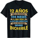 Camiseta Niños Cumpleaños 12 Años Siendo Increíble Cifras