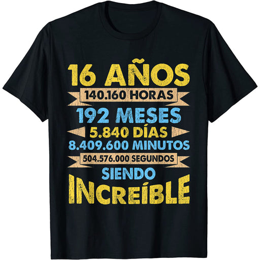 Camiseta Niños Cumpleaños 16 Años Siendo Increíble Cifras