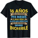 Camiseta Niños Cumpleaños 16 Años Siendo Increíble Cifras