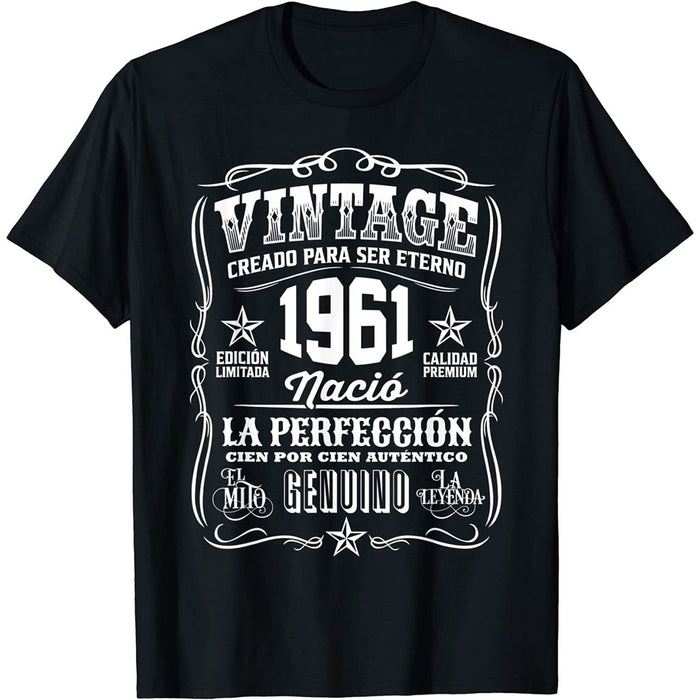 Camiseta Cumpleaños Nacido En 1961 Vintage Perfección