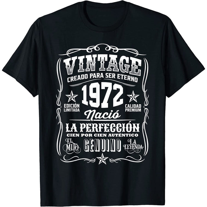 Camiseta Cumpleaños Nacido En 1972 Vintage Perfección