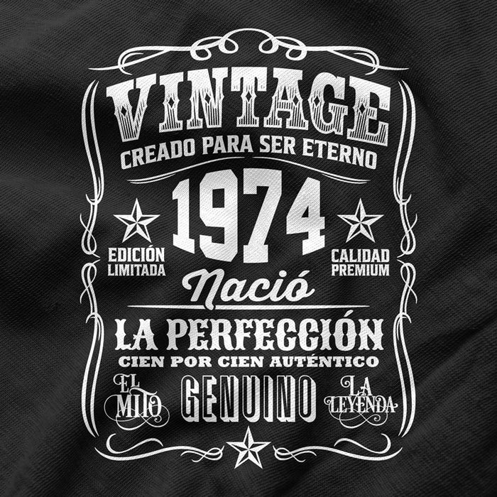Camiseta Cumpleaños Nacido En 1974 Vintage Perfección