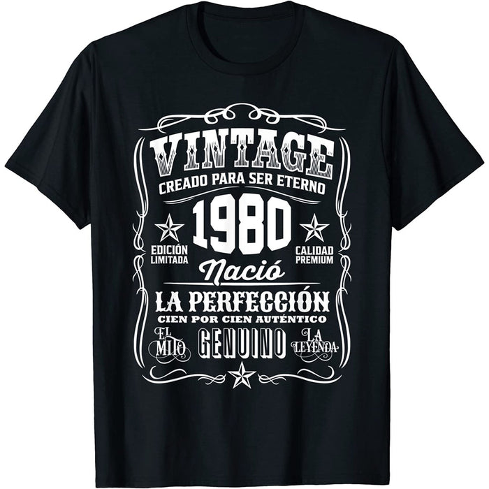 Camiseta Cumpleaños Nacido En 1980 Vintage Perfección