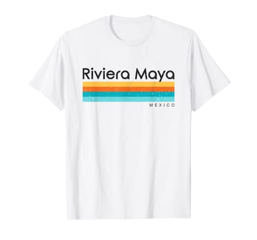 Vintage Riviera Maya México Diseño Retro Camiseta