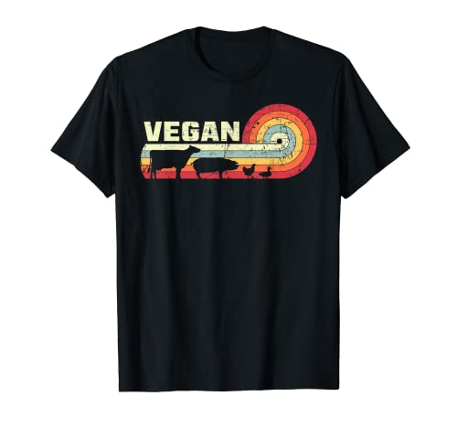 Vegano Veganism Retro Vintage Animal Lovers Gift Plant based Camiseta