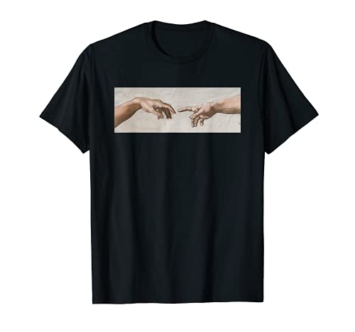 Creación de Adams Michelangelo Capilla Sixtina Dedos Camiseta