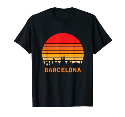 Barcelona City Skyline España Vacaciones Cataluña España Camiseta