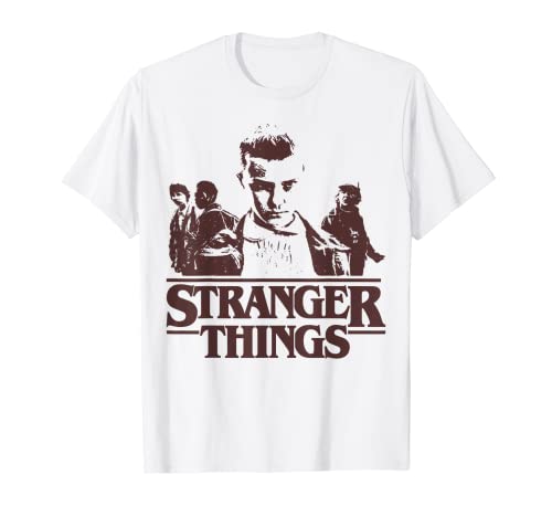 Netflix Stranger Things Group Shot Fade Logo Camiseta