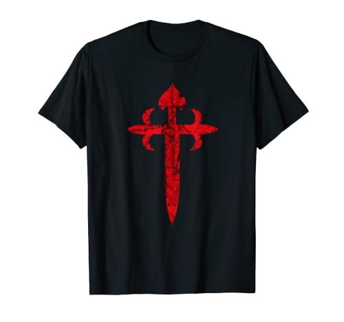 Orden de la Cruz de Santiago,Eroded-Distressed-Christian Camiseta