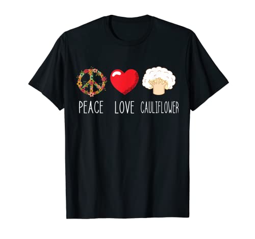 Vegetariano Love Peace Coliflor Vegano Amante de la coliflor Camiseta