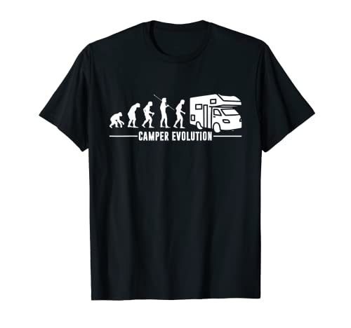 EVO Caravan Camping Evolution Camper Con Autocaravana Camiseta
