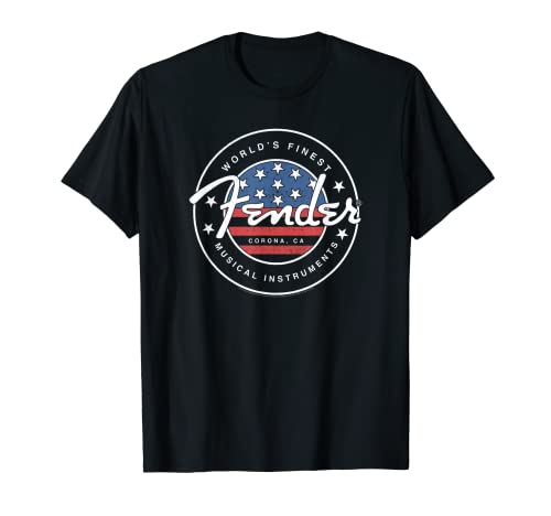 Fender American Flag Circle Stamp Logo Camiseta