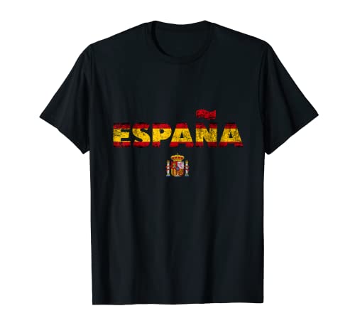 Men's Women's Kids Cool Vintage Spain Flag Graphic Design Camiseta