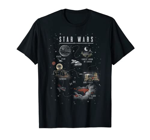 Star Wars Map To The Galaxy Vintage Camiseta