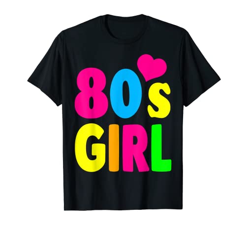 80's Girl Birthday Party Costume Retro Vintage Gift Women Camiseta