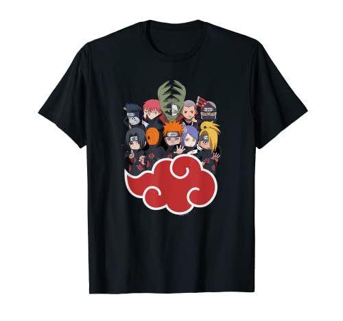 Naruto Shippuden SD del Grupo Akasuki Camiseta para hombre, negro