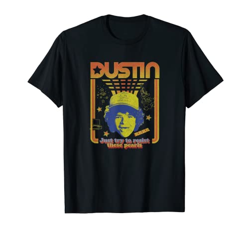 Stranger Things Dustin Floating Head Resist The Pearls Star Camiseta