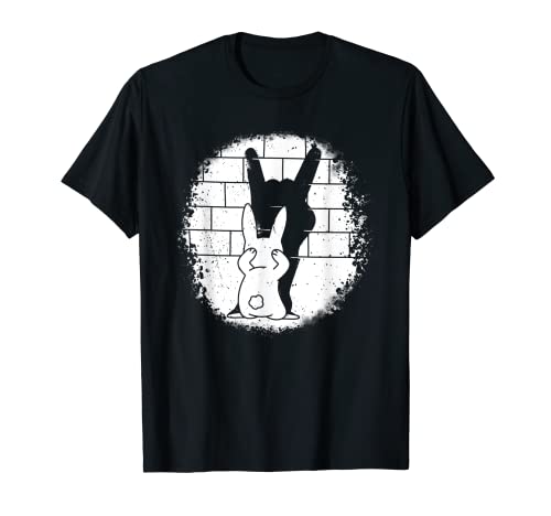 Conejo Marioneta Sombra Rock En Heavy Metal Diabl's Horns Música Camiseta