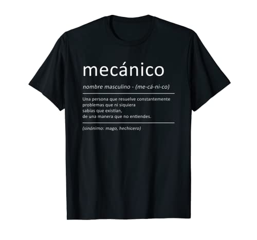 Hombre Mecánico Divertido Definición Mecánica Garaje Camiseta