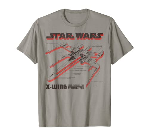Star Wars X-Wing Starfighter Red Schematics Camiseta