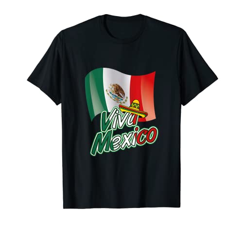 Camiseta Viva México Con Bandera Mexicana Camiseta