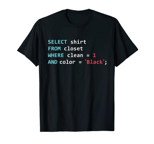 Programador SQL Query Geek Codificación de la base de datos Camiseta