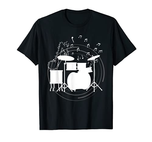 Baterista Notas Musicales Música Baquetas Drummer Batería Camiseta