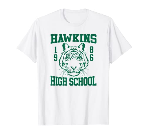 Stranger Things 4 Hawkins High School Green Logo Camiseta