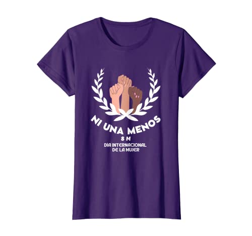 Mujer Camiseta Feminista Morada Ni una Menos 8M Marzo — tshirtoftheyear.com