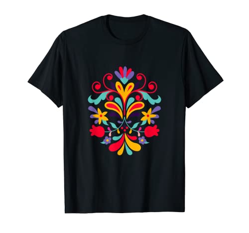 Mexican Otomi Flower Art Gift Floral Mujeres Niñas Camiseta