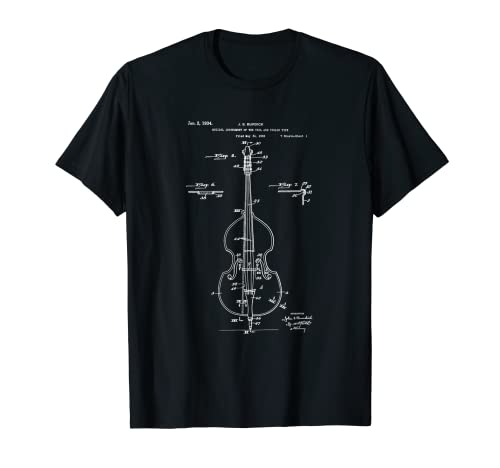 1890 - Dibujo de violonchelo con patente gráfica 1932 Camiseta