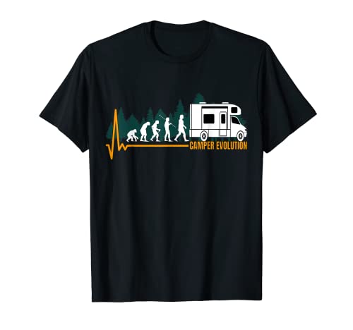 Camper Evolution Camping Caravana Viajes Coche Divertido Camiseta