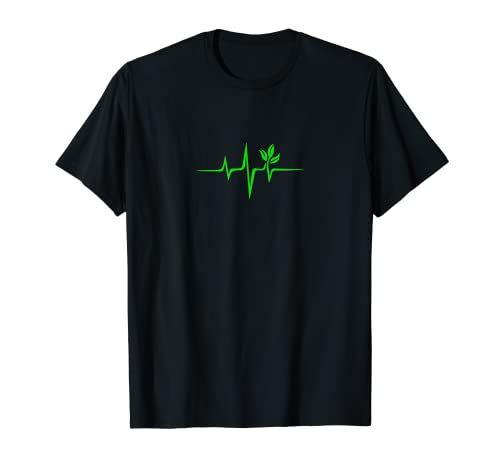 Pulso, verde, latido del corazón, vegano, planta, naturaleza Camiseta
