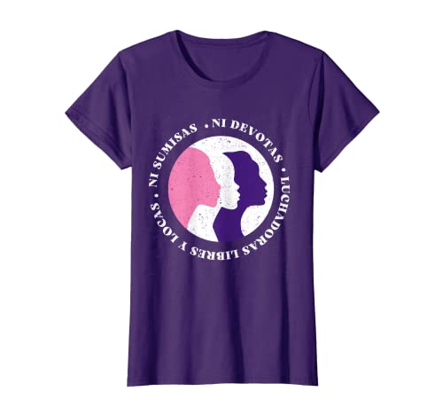 Mujer Camiseta Feminista Morada Ni sumisas Ni devotas 8M Marzo Camiseta