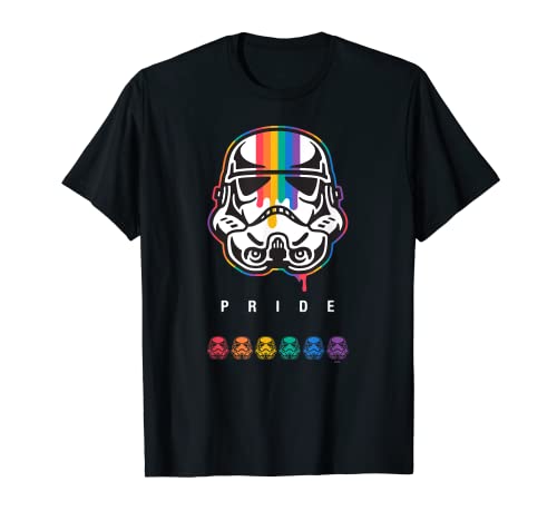 Star Wars Pride Stormtrooper Helmet Rainbow Paint Drip Camiseta