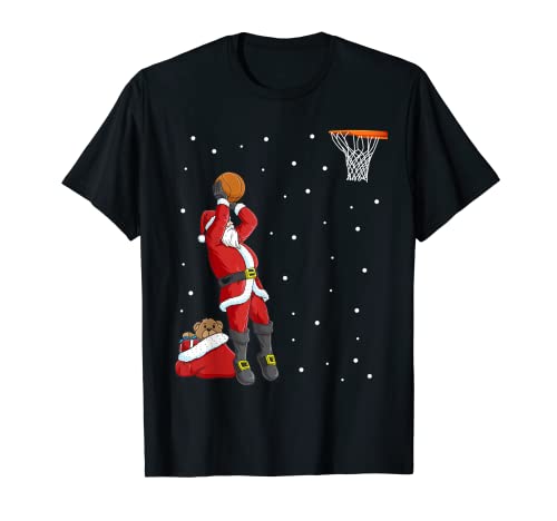 Divertido Santa Claus Basketball Regalo Navidad Camiseta