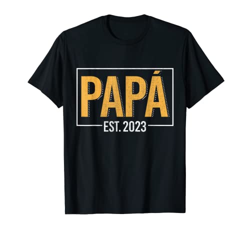 Futuro Papá Est. 2023 Primerizo Bebé Día Del Padre Hombre Camiseta
