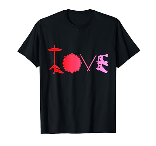 Baterista Love Colorada Música Rock Palos De Batería Drummer Camiseta