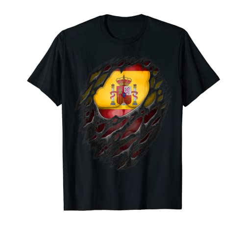 Bandera de España desgarrada con raíces españolas Camiseta