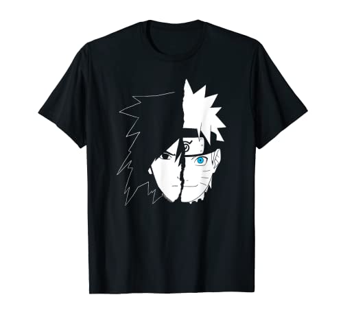 Naruto Shippuden Naruto Sasuke Cara Partida Camiseta