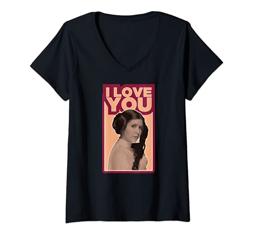 Mujer Star Wars Leia I LOVE YOU Iconic Ep.5 Quote Camiseta Cuello V